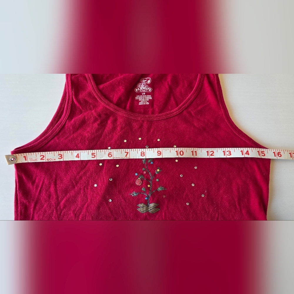 Peanuts Women's Festive Red Tank Top ~ Size Large - Picture 7 of 7